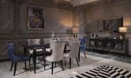 Bugatti Siyah Art Deco Yemek Odası Takımı - Thumbnail